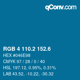 カラーコード: RGB 4 110.2 152.6 | qconv.com