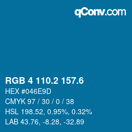 カラーコード: RGB 4 110.2 157.6 | qconv.com
