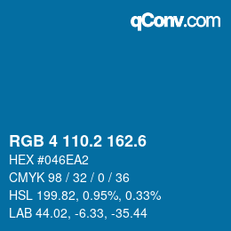 カラーコード: RGB 4 110.2 162.6 | qconv.com