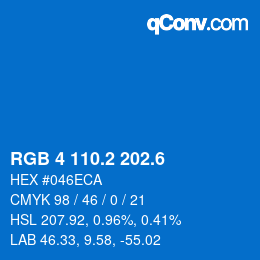 カラーコード: RGB 4 110.2 202.6 | qconv.com
