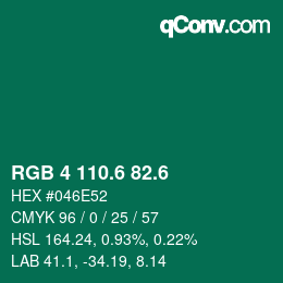 カラーコード: RGB 4 110.6 82.6 | qconv.com