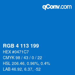 Color code: RGB 4 113 199 | qconv.com