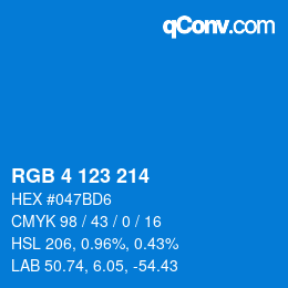 カラーコード: RGB 4 123 214 | qconv.com