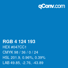Color code: RGB 4 124 193 | qconv.com