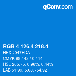 カラーコード: RGB 4 126.4 218.4 | qconv.com