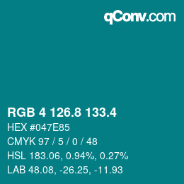 カラーコード: RGB 4 126.8 133.4 | qconv.com