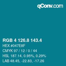 カラーコード: RGB 4 126.8 143.4 | qconv.com