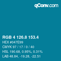 カラーコード: RGB 4 126.8 153.4 | qconv.com