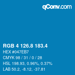 カラーコード: RGB 4 126.8 183.4 | qconv.com