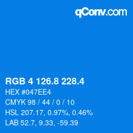 カラーコード: RGB 4 126.8 228.4 | qconv.com