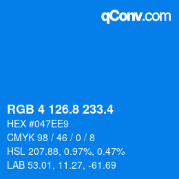 カラーコード: RGB 4 126.8 233.4 | qconv.com