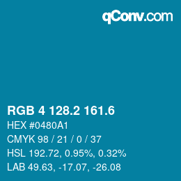 カラーコード: RGB 4 128.2 161.6 | qconv.com
