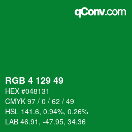 Color code: RGB 4 129 49 | qconv.com