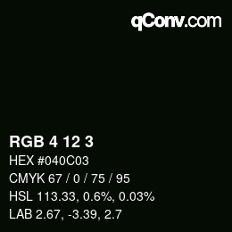 Color code: RGB 4 12 3 | qconv.com