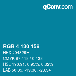 Color code: RGB 4 130 158 | qconv.com