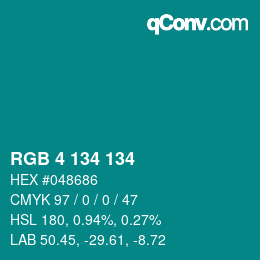 Color code: RGB 4 134 134 | qconv.com