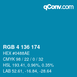 Color code: RGB 4 136 174 | qconv.com