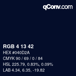 Color code: RGB 4 13 42 | qconv.com