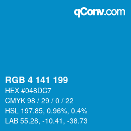 Color code: RGB 4 141 199 | qconv.com