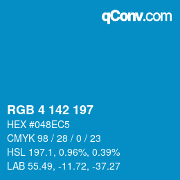 Color code: RGB 4 142 197 | qconv.com