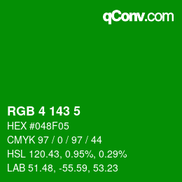 Color code: RGB 4 143 5 | qconv.com