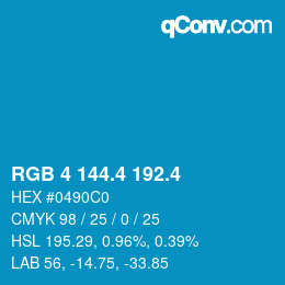 カラーコード: RGB 4 144.4 192.4 | qconv.com