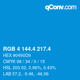 カラーコード: RGB 4 144.4 217.4 | qconv.com