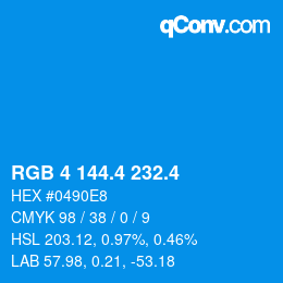 カラーコード: RGB 4 144.4 232.4 | qconv.com