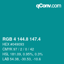 カラーコード: RGB 4 144.8 147.4 | qconv.com