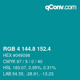 カラーコード: RGB 4 144.8 152.4 | qconv.com