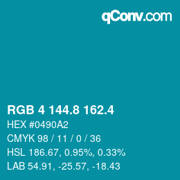 カラーコード: RGB 4 144.8 162.4 | qconv.com