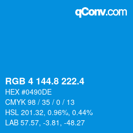 カラーコード: RGB 4 144.8 222.4 | qconv.com