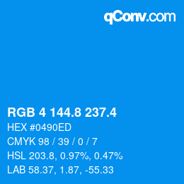 カラーコード: RGB 4 144.8 237.4 | qconv.com