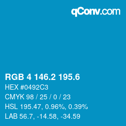 カラーコード: RGB 4 146.2 195.6 | qconv.com