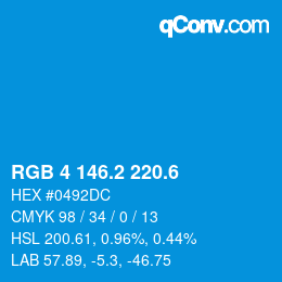 カラーコード: RGB 4 146.2 220.6 | qconv.com