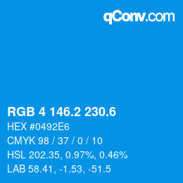 カラーコード: RGB 4 146.2 230.6 | qconv.com