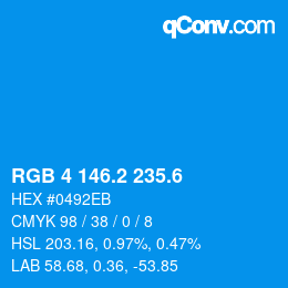 カラーコード: RGB 4 146.2 235.6 | qconv.com