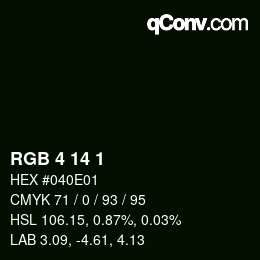 Color code: RGB 4 14 1 | qconv.com