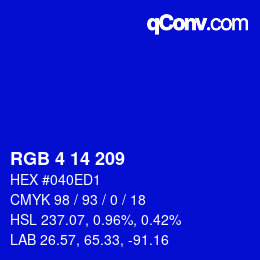 Color code: RGB 4 14 209 | qconv.com