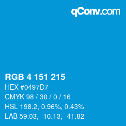 Color code: RGB 4 151 215 | qconv.com