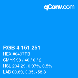 Color code: RGB 4 151 251 | qconv.com