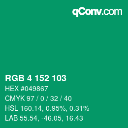Color code: RGB 4 152 103 | qconv.com