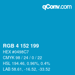 Color code: RGB 4 152 199 | qconv.com