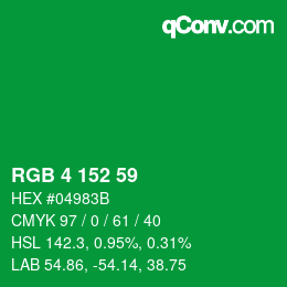 Color code: RGB 4 152 59 | qconv.com