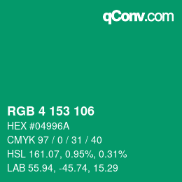 Color code: RGB 4 153 106 | qconv.com