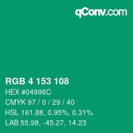 Color code: RGB 4 153 108 | qconv.com