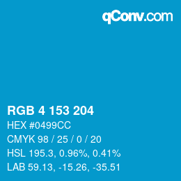 Color code: RGB 4 153 204 | qconv.com