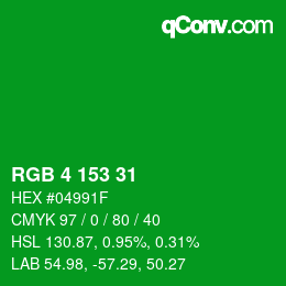 Color code: RGB 4 153 31 | qconv.com