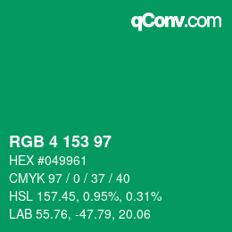 Color code: RGB 4 153 97 | qconv.com
