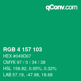 Color code: RGB 4 157 103 | qconv.com